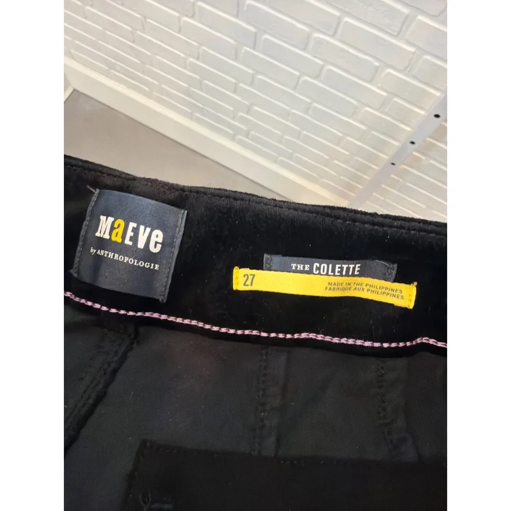 Maeve The Colette Wide-Leg Crop Pant Black Velvet 27 - Picture 3 of 4